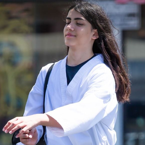 Exclusif - Blanket Jackson à la sortie de son cours d'arts martiaux à Calabasas, le 17 août 2017