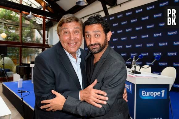 Jean-Pierre Foucault et Cyril Hanouna - Conférence de rentrée de Europe 1 à Paris. Le 3 septembre 2014