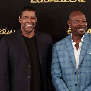 Denzel Washington et Antoine Fuqua lors du photocall du film "The Equalizer 2" à Madrid, Espagne, le 7 août 2018.