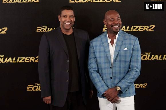 Denzel Washington et Antoine Fuqua lors du photocall du film "The Equalizer 2" à Madrid, Espagne, le 7 août 2018.