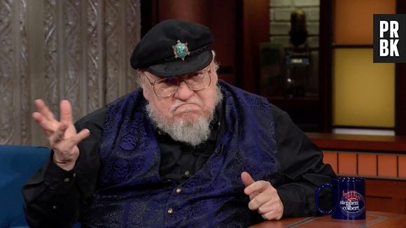 George R.R. Martin sur le plateau de l'émission "The Late Show With Stephen Colbert" à New York.
© JLPPA/Bestimage