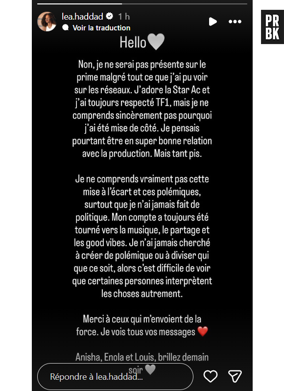 Star Academy : Léa Haddad boycottée par la production ?