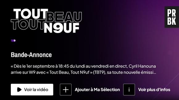 TBT9 en direct sur W9 ?