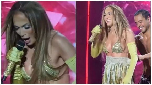 Jennifer Lopez : sa jupe tombe en plein concert