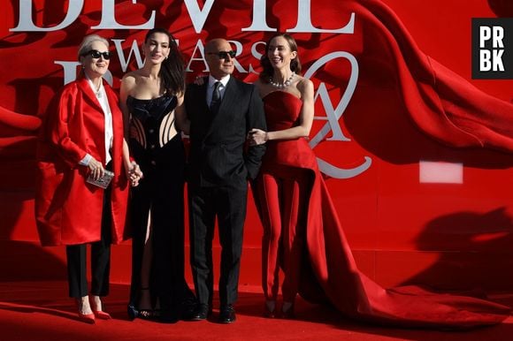 BGUK_3558560 - Londres, ROYAUME-UNI Londres UK (G-R) Meryl Streep, Anne Hathaway, Stanley Tucci et Emily Blunt Arrivée sur le tapis rouge à la première européenne de THE DEVIL WEARS PRADA 2, qui aura lieu le mercredi 22 avril au Cineworld Leicester Square & Vue West End