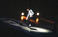 Concert de Michael Jackson en 1988 durant la tournée Bad World Tour.