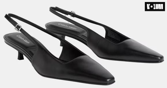 Escarpins en cuir noir Calvin Klein