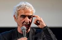 Raymond Domenech participe à une rencontre Football passion lors du Festival Sport, Littérature et Cinéma à l'Institut Lumière à Lyon.