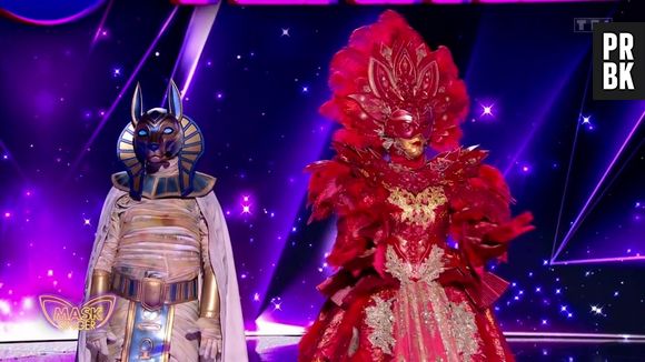 La Momie et la Vénitienne sur le plateau de Mask Singer sur TF1.