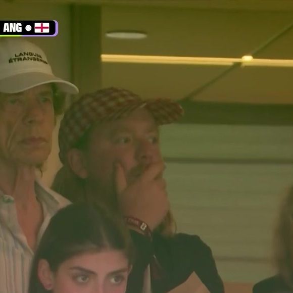 Mick Jagger dans les tribunes du match Angleterre - Norvège.