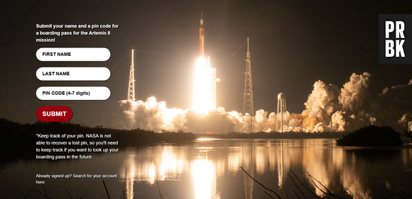 Le formulaire de la NASA pour envoyer votre nom sur la Lune