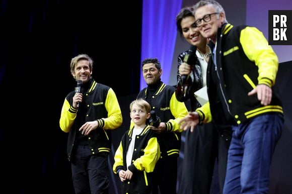 Philippe Lacheau, Corentin Guillot, Jamel Debbouze, Franck Dubosc - Présentation du film "Marsupilami" lors du 29e Festival International du Film de Comédie de l'Alpe d'Huez le 21 Janvier 2026. © Dominique Jacovides/Bestimage