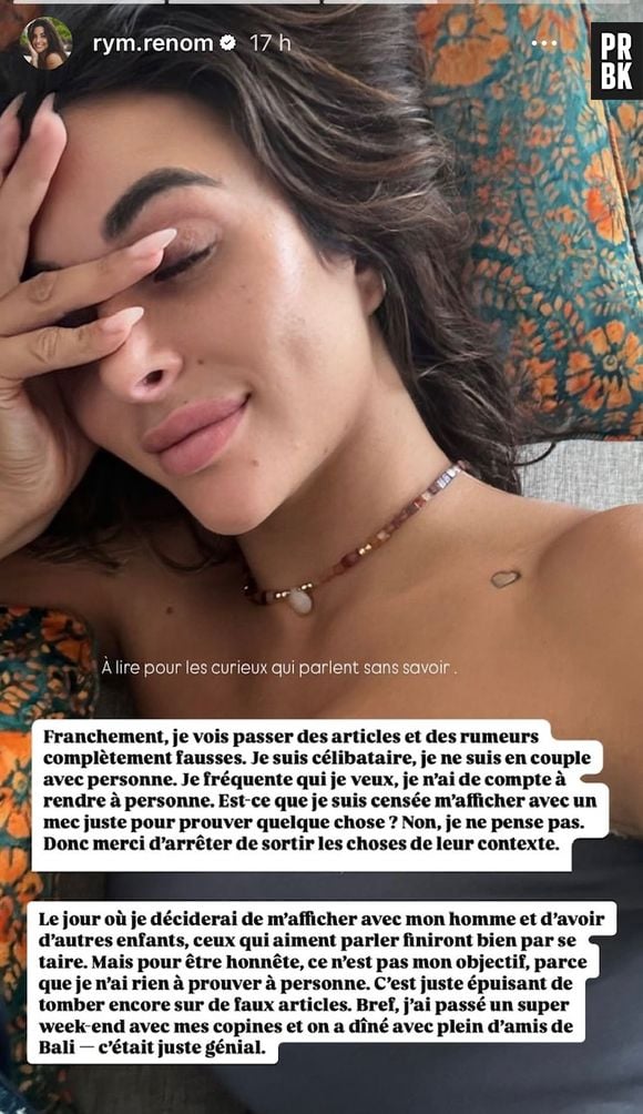 Rym réagit aux rumeurs de couple.